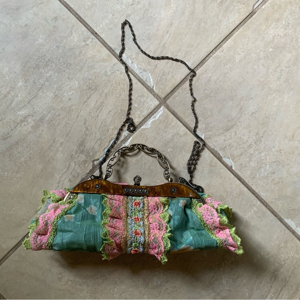 Vintage Estilo Floral Chain Handle Bag